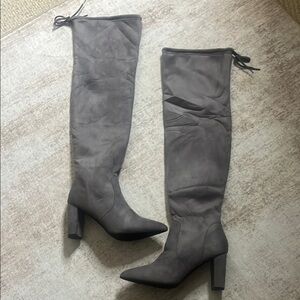 Gray Knee-High Women's Boots